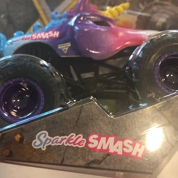 Monster Jam Sparkle Smash Toy Truck - Purple and Blue - Picture 6 of 7